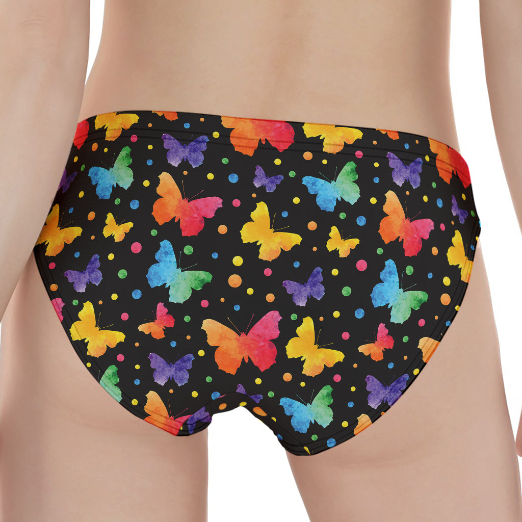 Colorful Watercolor Butterfly Print Women's Panties