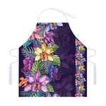Colorful Watercolor Cattleya Print Adjustable Apron