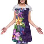 Colorful Watercolor Cattleya Print Adjustable Apron