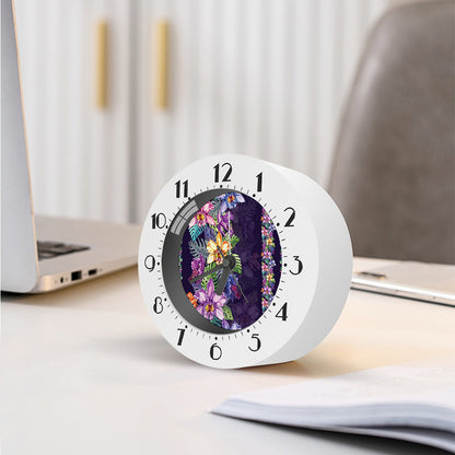 Colorful Watercolor Cattleya Print Alarm Clock