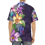 Colorful Watercolor Cattleya Print Aloha Shirt
