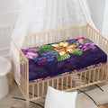 Colorful Watercolor Cattleya Print Baby Crib Sheet