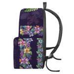 Colorful Watercolor Cattleya Print Backpack