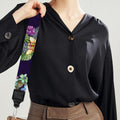 Colorful Watercolor Cattleya Print Bag Strap