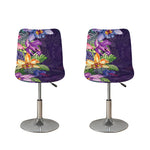 Colorful Watercolor Cattleya Print Bar Stool Covers