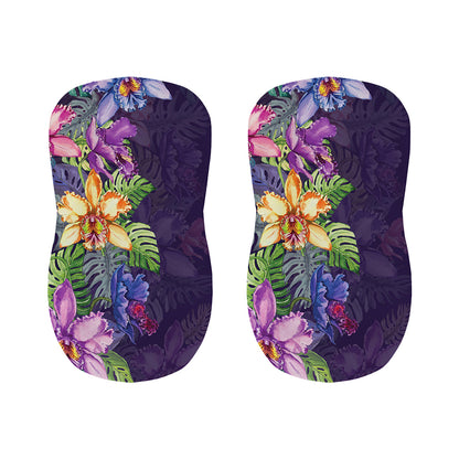 Colorful Watercolor Cattleya Print Bar Stool Covers