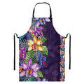 Colorful Watercolor Cattleya Print Bib Apron With Pocket
