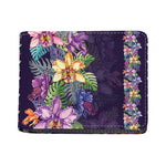Colorful Watercolor Cattleya Print Bifold Wallet