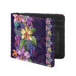 Colorful Watercolor Cattleya Print Bifold Wallet