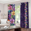 Colorful Watercolor Cattleya Print Blackout Grommet Curtains