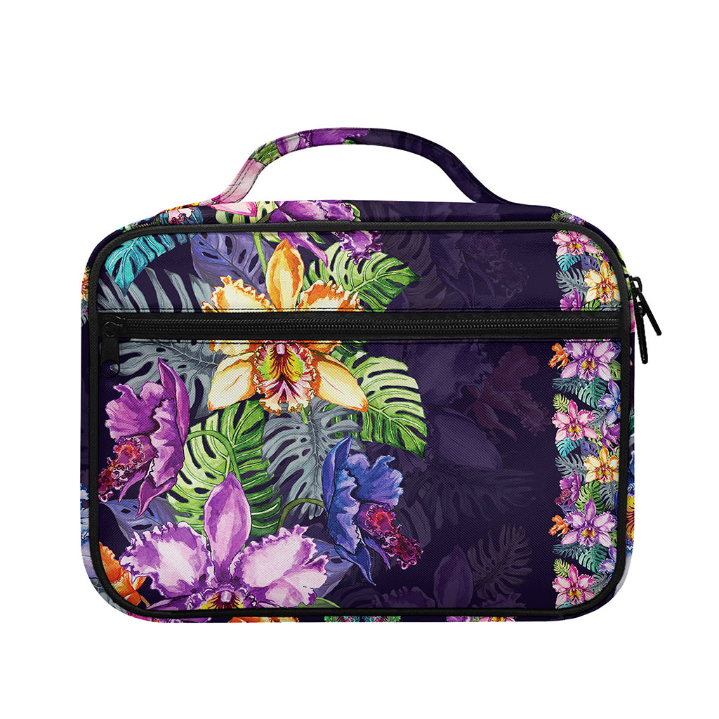 Colorful Watercolor Cattleya Print Briefcase Bible Bag