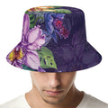 Colorful Watercolor Cattleya Print Bucket Hat