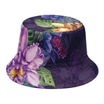 Colorful Watercolor Cattleya Print Bucket Hat