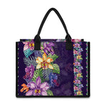 Colorful Watercolor Cattleya Print Canvas Tote Bag