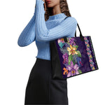 Colorful Watercolor Cattleya Print Canvas Tote Bag
