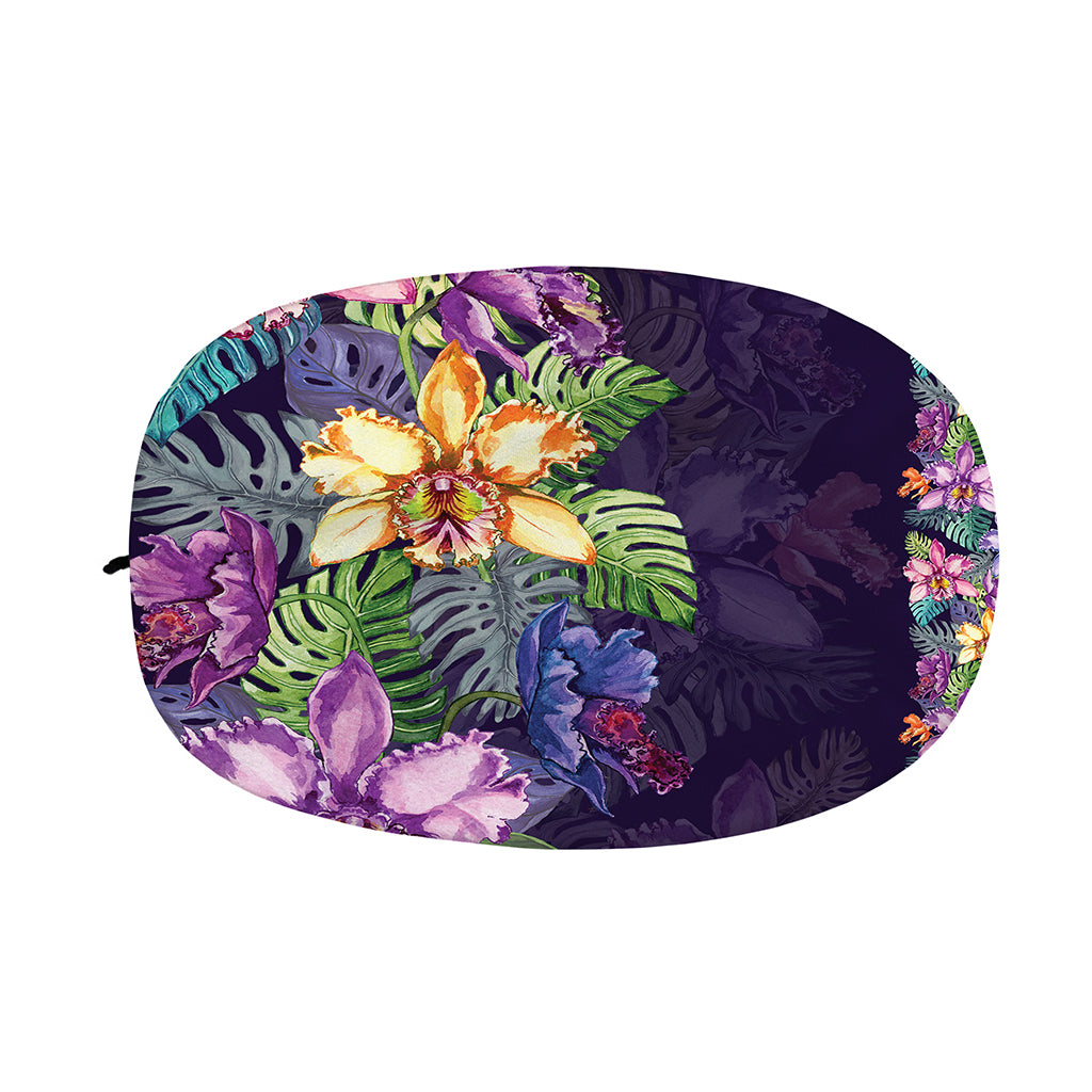 Colorful Watercolor Cattleya Print Car Side Mirror Covers