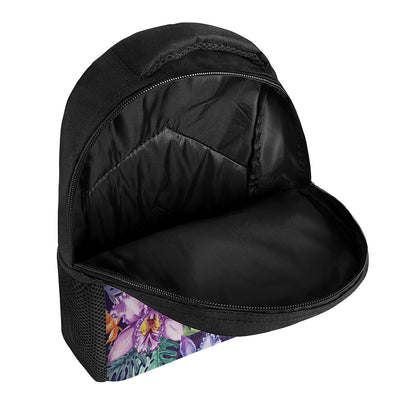 Colorful Watercolor Cattleya Print Casual Backpack