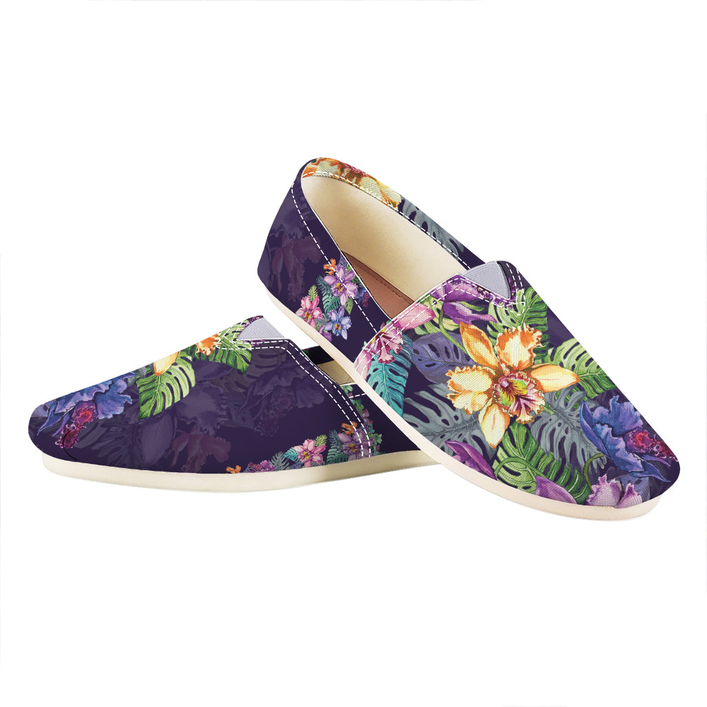 Colorful Watercolor Cattleya Print Casual Shoes