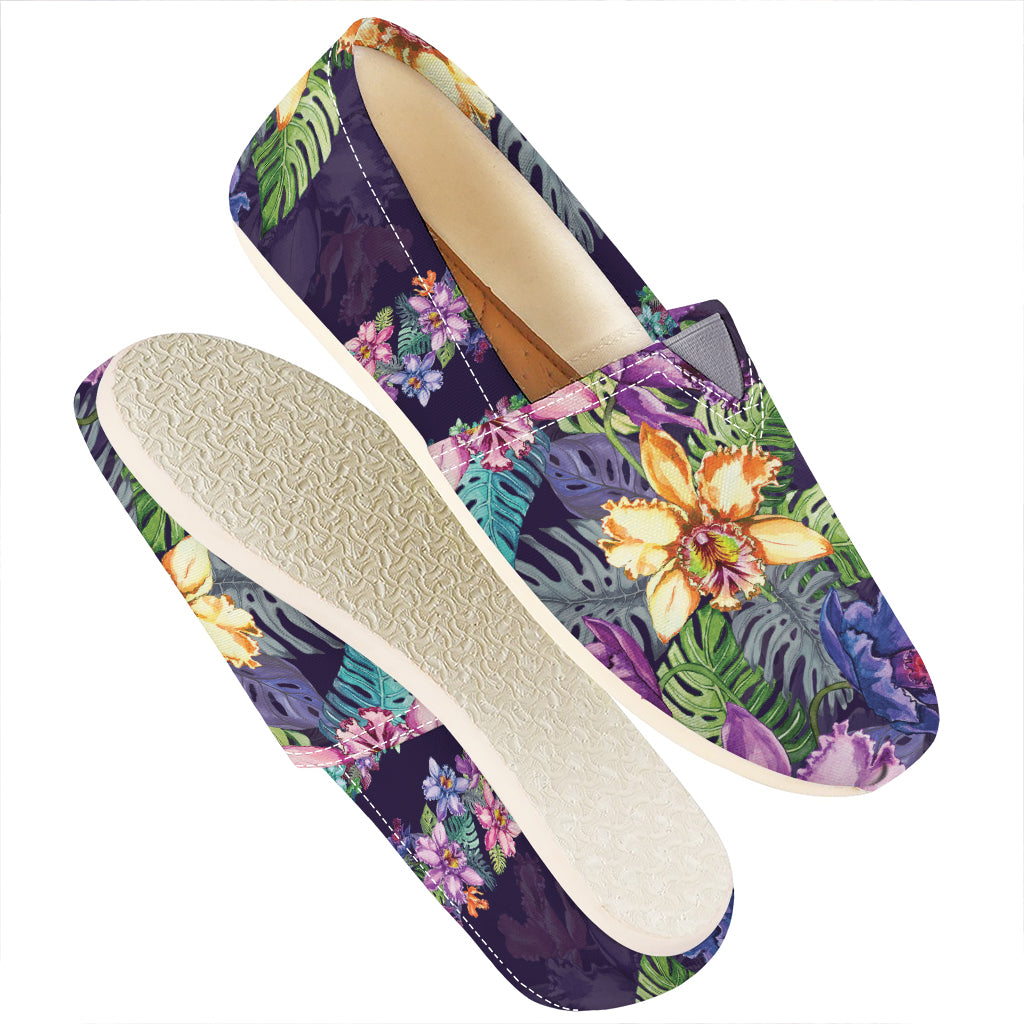Colorful Watercolor Cattleya Print Casual Shoes