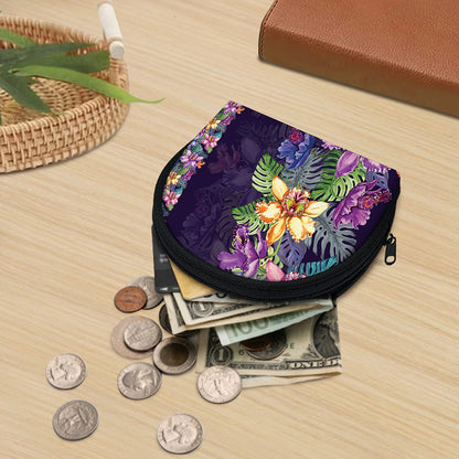 Colorful Watercolor Cattleya Print Coin Purse