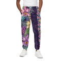 Colorful Watercolor Cattleya Print Cotton Sweatpants