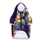 Colorful Watercolor Cattleya Print Dog Zip Up Hoodie