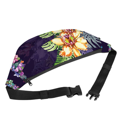 Colorful Watercolor Cattleya Print Fanny Pack