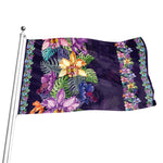 Colorful Watercolor Cattleya Print Flag