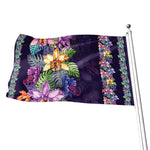 Colorful Watercolor Cattleya Print Flag