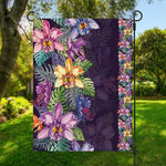 Colorful Watercolor Cattleya Print Garden Flag
