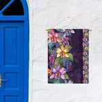 Colorful Watercolor Cattleya Print Garden Flag