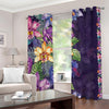 Colorful Watercolor Cattleya Print Grommet Curtains