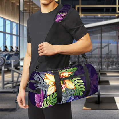 Colorful Watercolor Cattleya Print Gym Bag