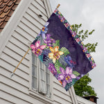 Colorful Watercolor Cattleya Print House Flag