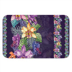 Colorful Watercolor Cattleya Print Indoor Door Mat