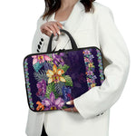Colorful Watercolor Cattleya Print Laptop Sleeve With Handle