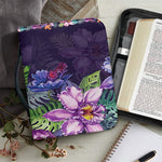 Colorful Watercolor Cattleya Print Leather Bible Cover