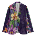 Colorful Watercolor Cattleya Print Men's Blazer