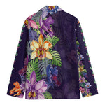 Colorful Watercolor Cattleya Print Men's Blazer