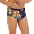 Colorful Watercolor Cattleya Print Men's Briefs
