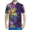 Colorful Watercolor Cattleya Print Men's Polo Shirt