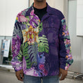 Colorful Watercolor Cattleya Print Men's Shirt Jacket