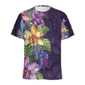 Colorful Watercolor Cattleya Print Men's Athletic T-Shirt