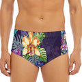 Colorful Watercolor Cattleya Print Men's Triangle Swim Briefs