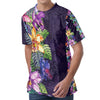 Colorful Watercolor Cattleya Print Men's Velvet T-Shirt