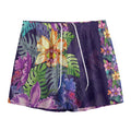 Colorful Watercolor Cattleya Print Mesh Shorts