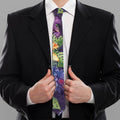 Colorful Watercolor Cattleya Print Necktie