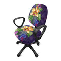 Colorful Watercolor Cattleya Print Office Chair Cover