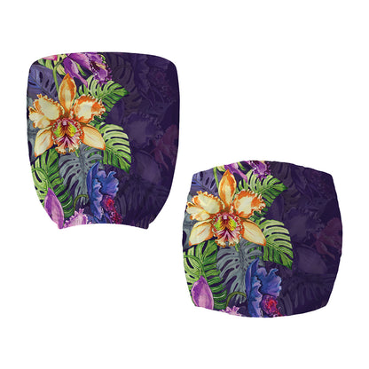 Colorful Watercolor Cattleya Print Office Chair Cover