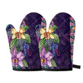 Colorful Watercolor Cattleya Print Oven Mitts